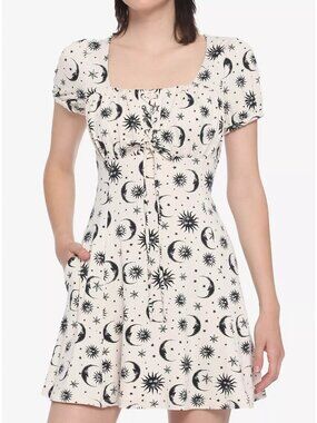 Hot Topic Celestial Sepia Empire Dress LG